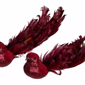 Fågel Clip Velvet Röd