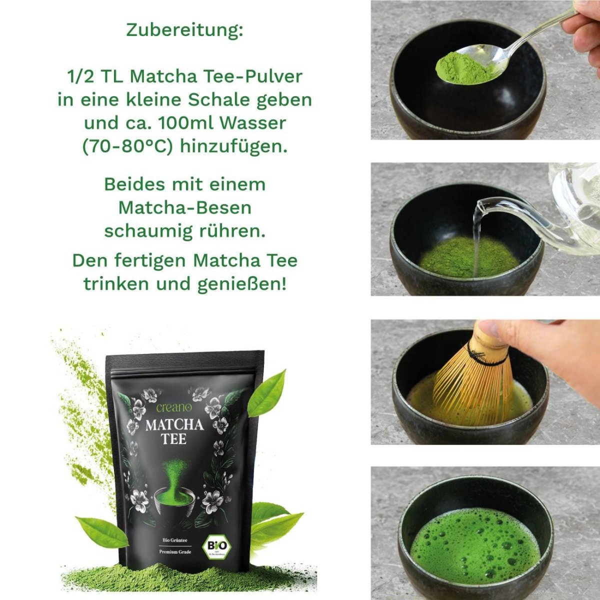 Creano ekologiskt matcha te premiumkvalitet - Bild 4