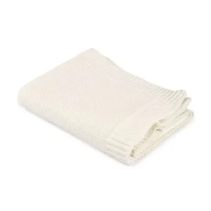 Filt Stickad Off-white 75×100 cm