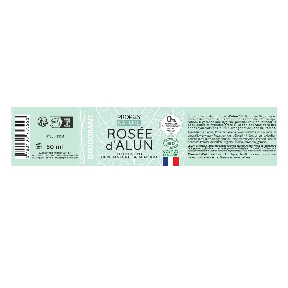 Deodorant Roll-on Rosée D'alun Naturlig & Ekologisk - Bild 7