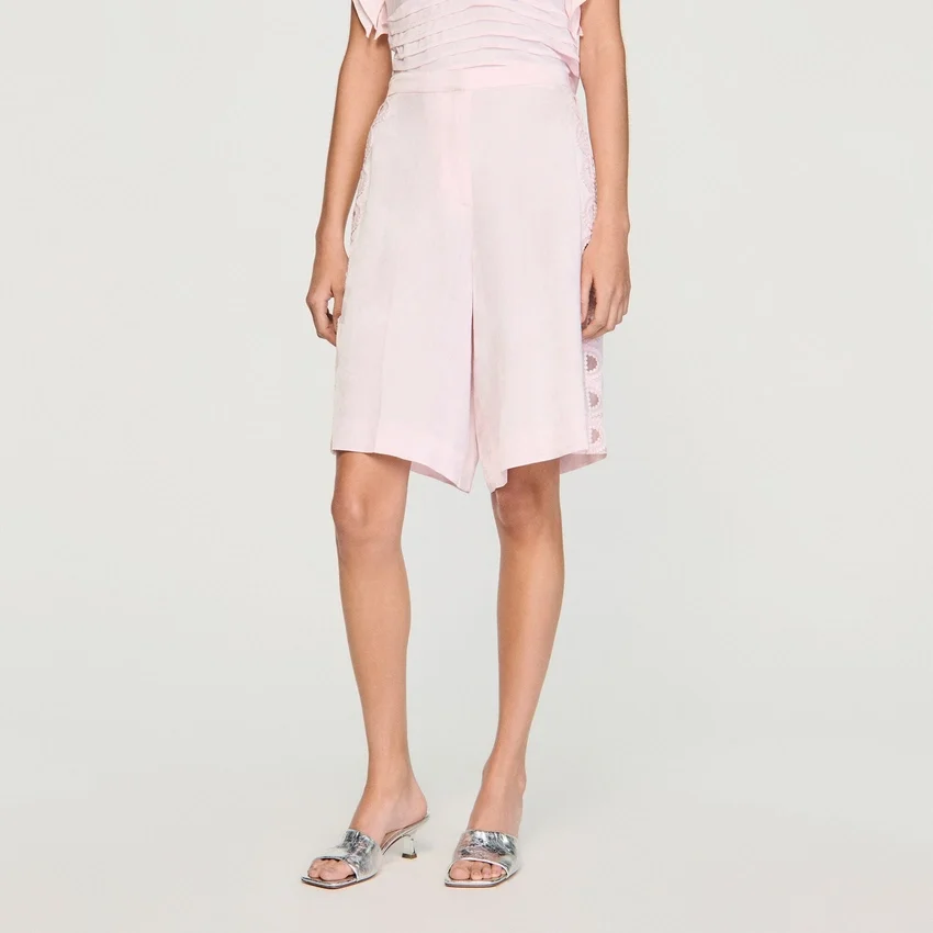 Bermudashorts i blommig jacquard - Bild 5