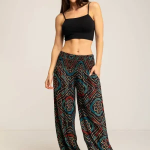 Boho Harem Pants Black Multi
