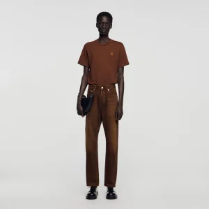 Jeans med tvättad effekt i normal passform