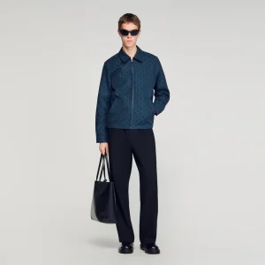 Jeansjacka med Square Cross-mönster