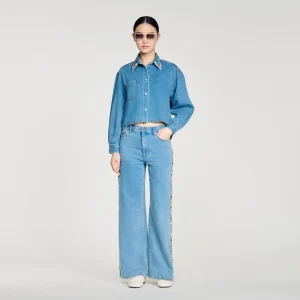 Jeansskjorta med strass