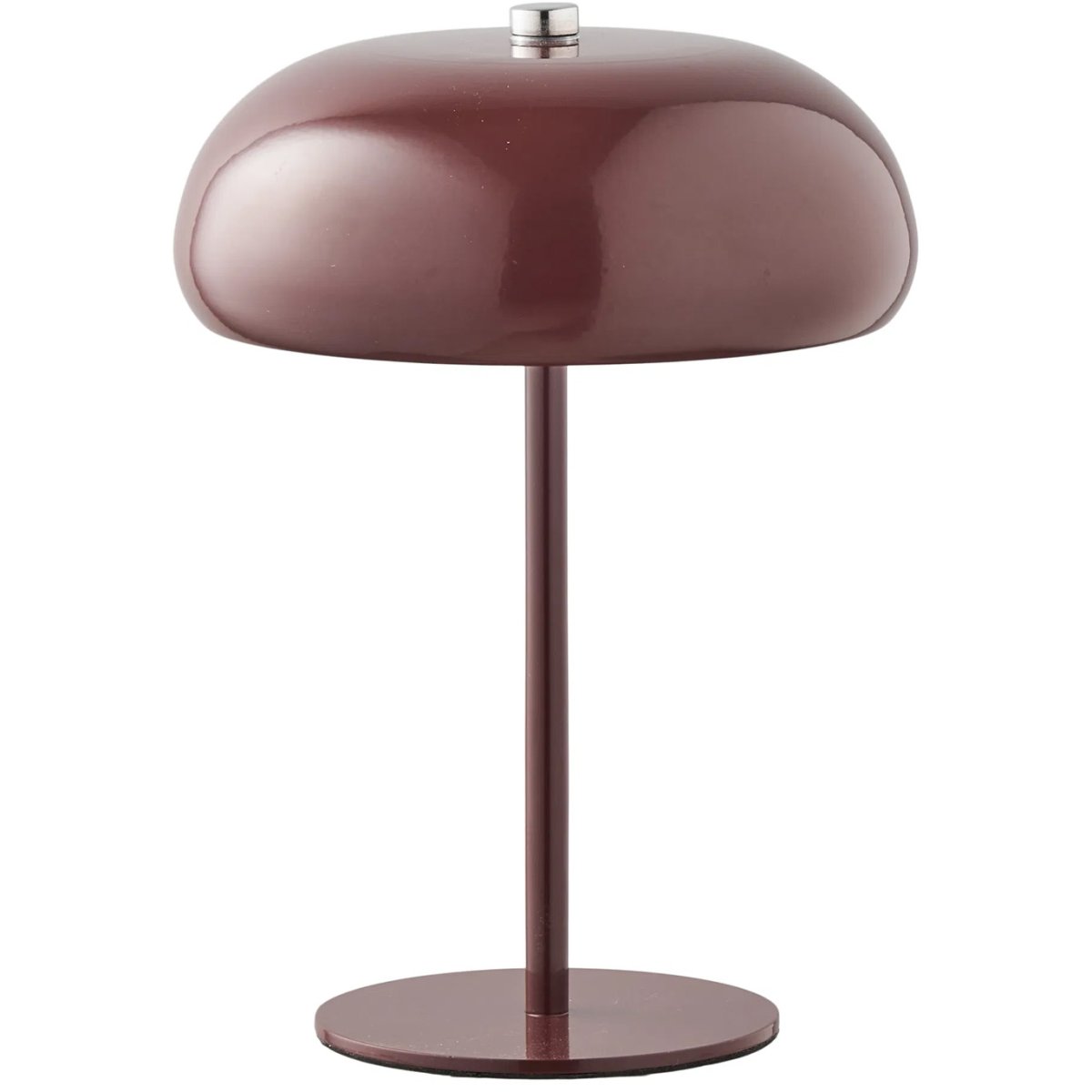 Margate Bordslampa, metall, uppladdningsbar, bordeaux, Ø16 cm, 100 cm sladd
