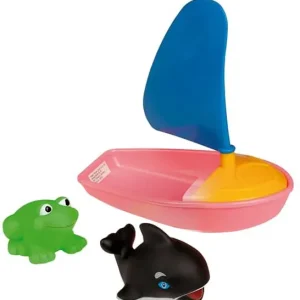 Badleksak i Segelbåt Val & Groda Rosa 14 cm